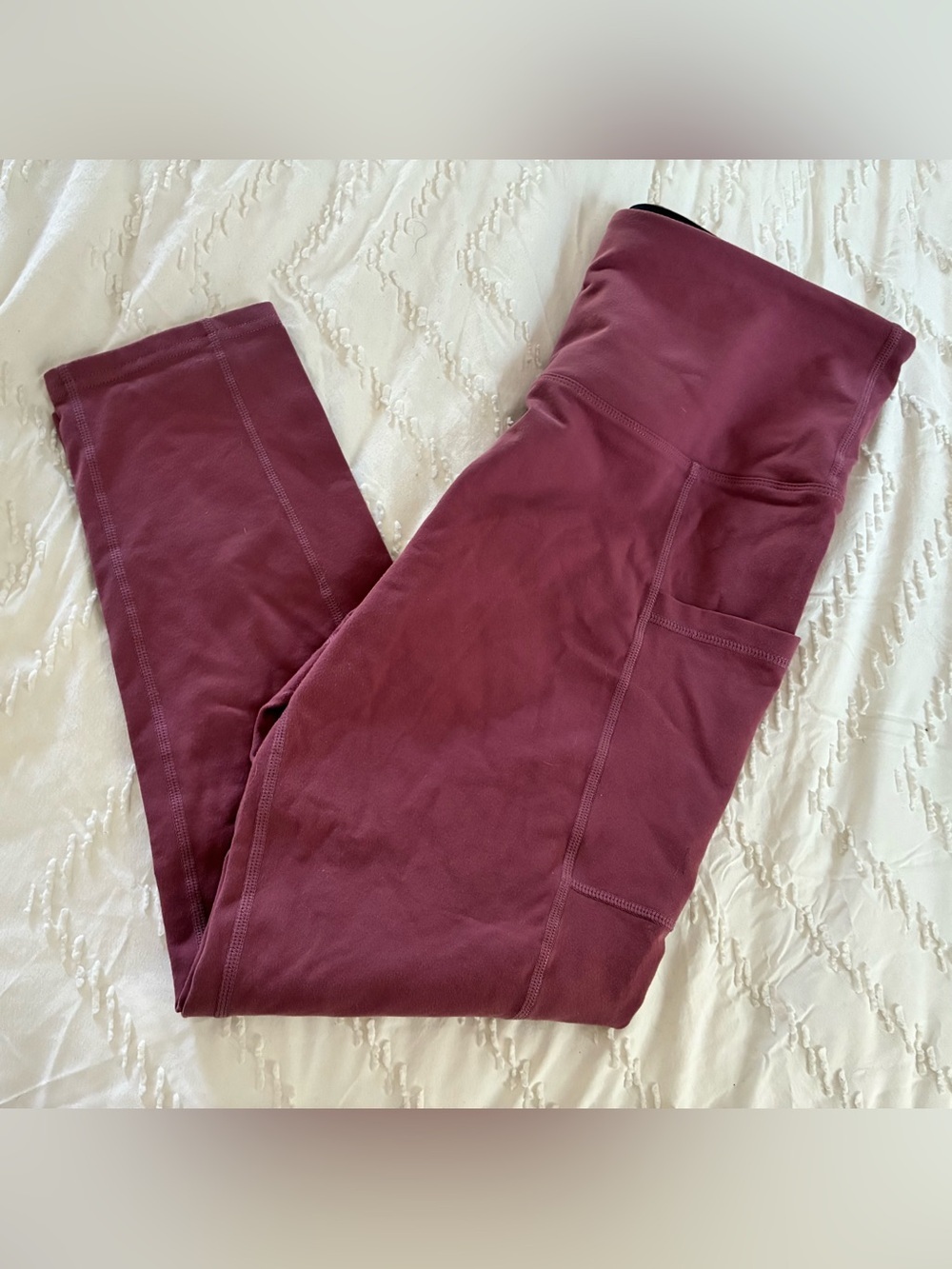High-Waist cropped Active Leggings with Side Pocket pink women large